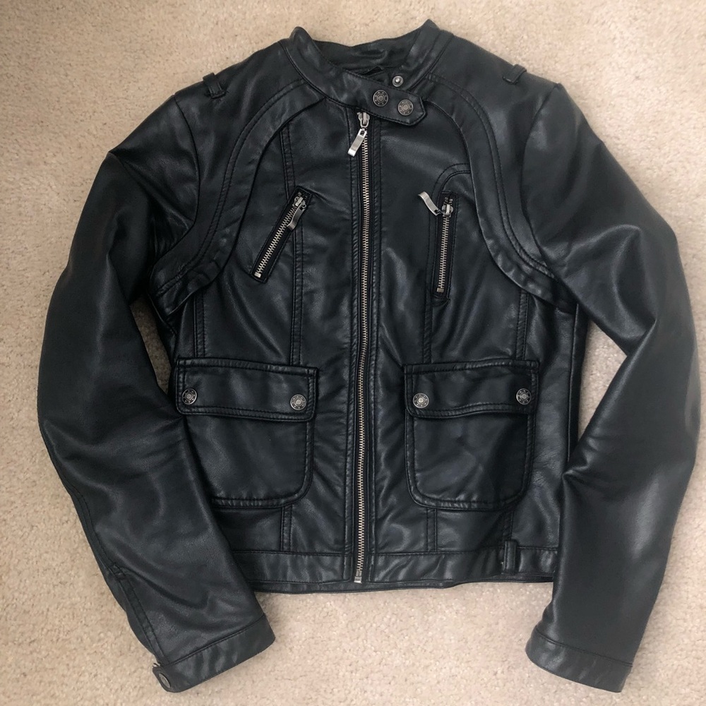 Black faux leather jacket